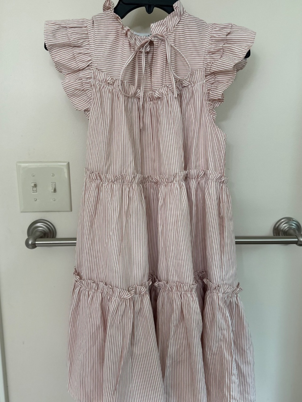 XS Pink Ruffled Tier dress in blush